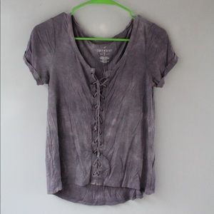 Purple acid wash tee